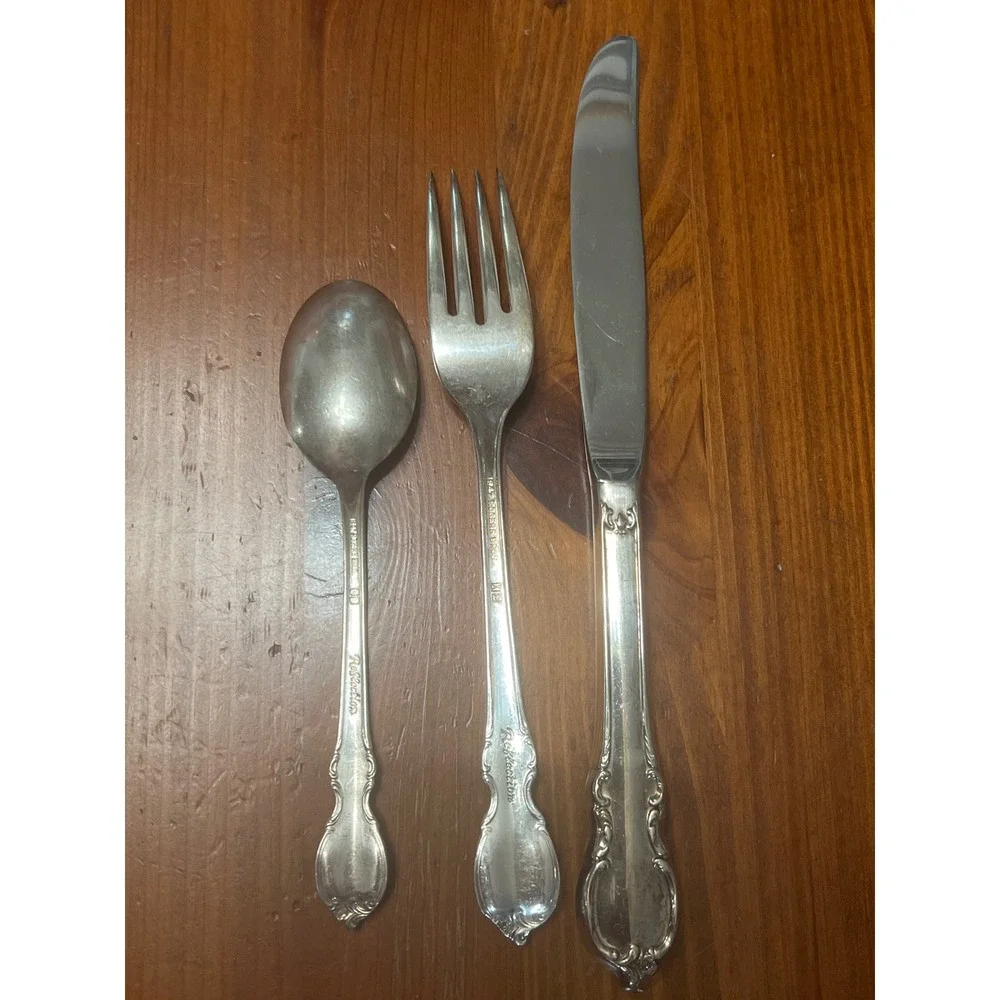 1847 Rogers Bros Reflection Silverplate Flatware‎ 3pc Set Knife Fork Spoon IS